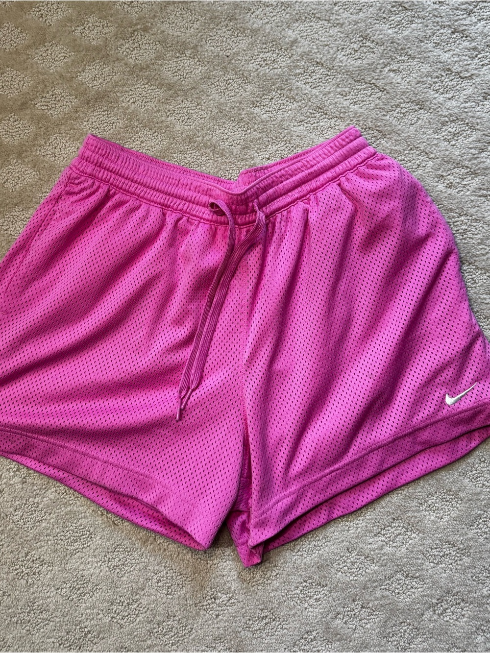 Nike Hot Pink Mesh Basketball Shorts with Drawstring